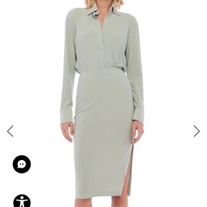 Norma Kamali Sage green skirt and shirt set size small NWT